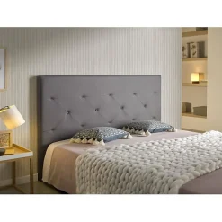 Tête de lit - ECCOX - Zafiro - Similicuir - Gris - 160 cm - Aquaclean