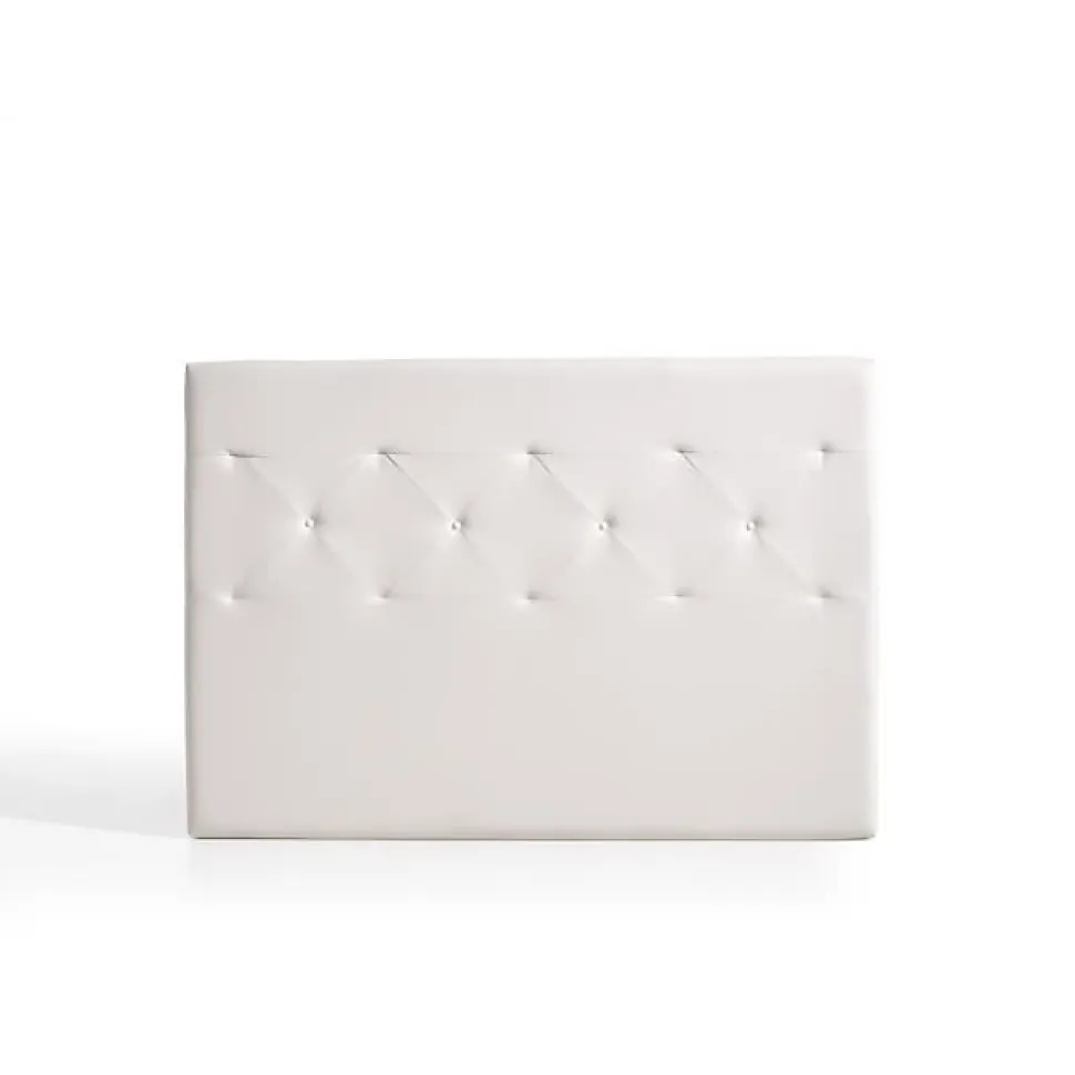 Tête de lit - ECCOX - Zafiro - Similicuir blanc - 115x115x8 cm - Aquaclean antitache