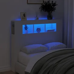Tête de lit à LED blanc 120x18,5x103,5 cm bois d'ingénierie vidaXL