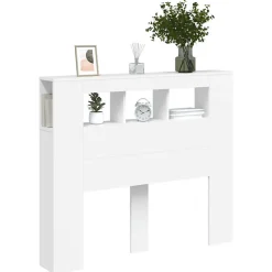 Tête de lit à LED blanc 120x18,5x103,5 cm bois d'ingénierie vidaXL