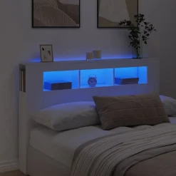 Tête de lit à LED blanc 160x18,5x103,5 cm bois d'ingénierie vidaXL