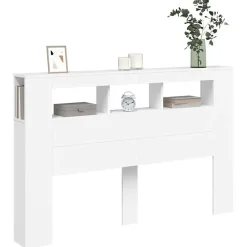 Tête de lit à LED blanc 160x18,5x103,5 cm bois d'ingénierie vidaXL