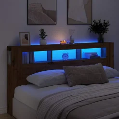 Tête de lit à LED chêne artisanal 200x18,5x103,5 cm vidaXL