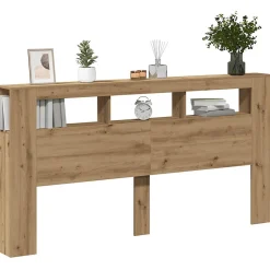 Tête de lit à LED chêne artisanal 200x18,5x103,5 cm vidaXL