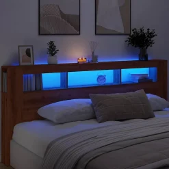 Tête de lit à LED chêne artisanal 220x18,5x103,5 cm vidaXL
