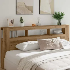 Tête de lit à LED chêne artisanal 220x18,5x103,5 cm vidaXL