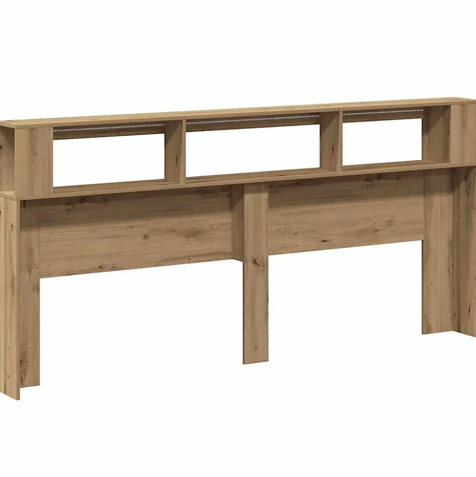 Tête de lit à LED chêne artisanal 220x18,5x103,5 cm vidaXL