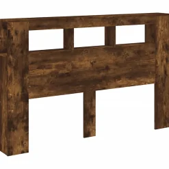 Tête de lit à LED chêne fumé 160x18,5x103,5cm bois d'ingénierie vidaXL