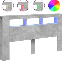 Tête de lit à LED gris béton 180x18,5x103,5cm bois d'ingénierie vidaXL