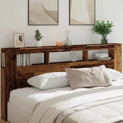 Tête de lit à LED vieux bois 220x18,5x103,5cm bois d'ingénierie vidaXL