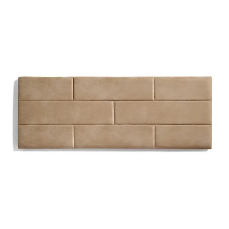 Tête de lit 160 Mur Brique Tissu Anti-Tache 162x57x5cm Camel Clair. ECCOX