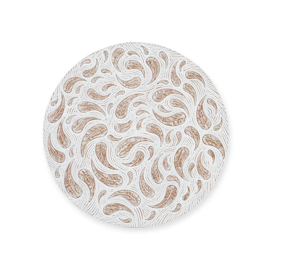 Tête de lit - panneau décoratif artisanal en MDF blanc décapé