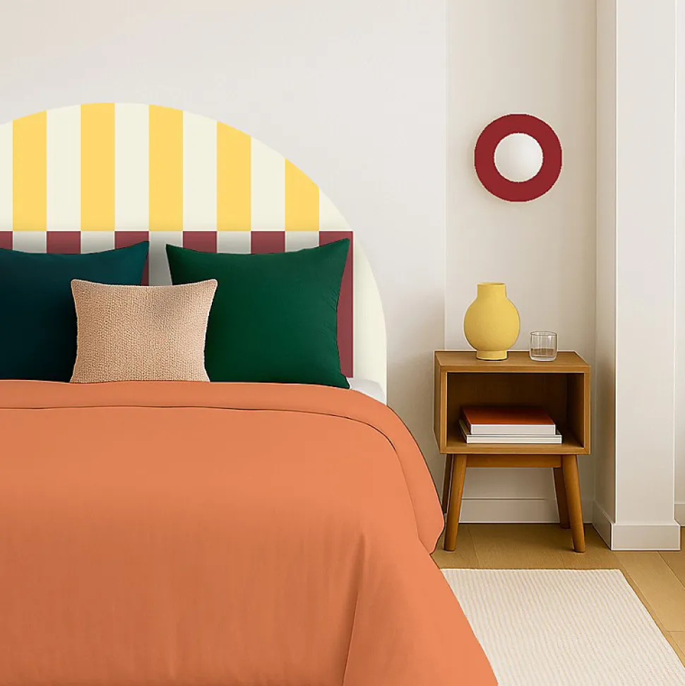 Tête de lit - Rythmo - intissé 225g/m² - pré-encollé - Rouge - 110x180cm