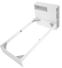 Tête de lit + structure de lit en bois coloris blanc - Longueur 218 x Profondeur 97,50 x Hauteur 95 cm