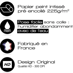 Tête de lit - Vichy - intissé 225g/m² - pré-encollé - Vert - 110x140cm