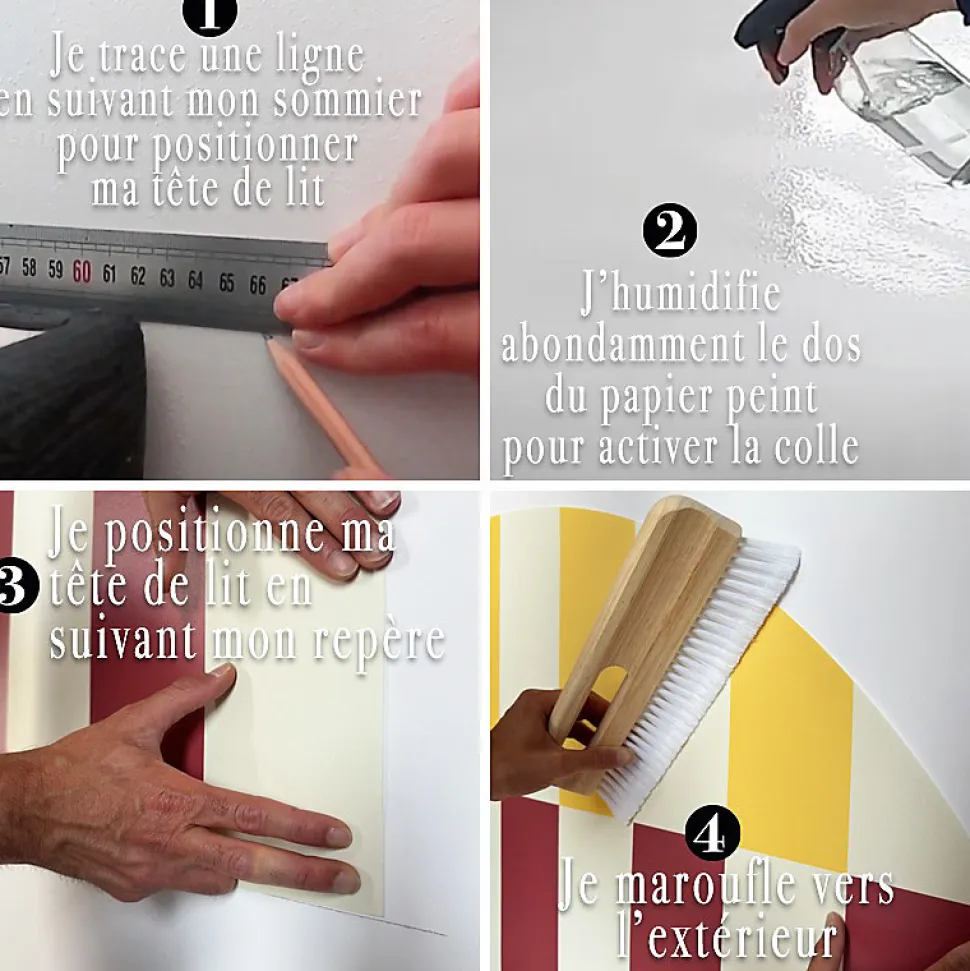 Tête de lit - Vichy - intissé 225g/m² - pré-encollé - Jaune - 110x160cm