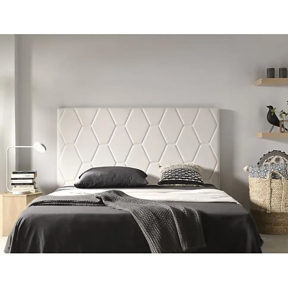 Tête de lit Agata en similicuir blanc pour lit 80 115x115x8. ECCOX