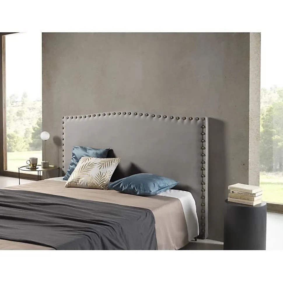 Tête de lit Ambar en tissu gris pour lit 105 115x115x8. ECCOX