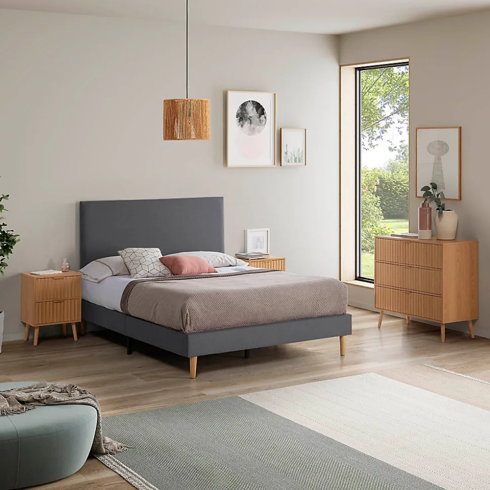 Tête de lit Aura recouverte de tissu Gris Foncé 140x60 cm