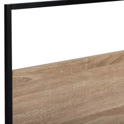 Tête de lit avec fixations murales DETROIT 145 cm bois et métal noir design industriel