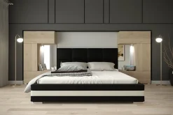 Tête de lit avec rangement Armoire - pont de lit PANAMA 1/21S/M5 chêne sonoma 345-385x159cm