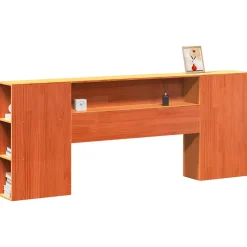 Tête de lit avec rangement cire marron 180cm bois massif de pin vidaXL