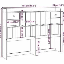 Tête de lit avec rangement cire marron 160cm bois massif de pin vidaXL