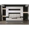Tête de lit avec rangement Armoire - pont de lit PANAMA 4/HG/W/2-1B blanc/blanc brillant 240x223x35cm