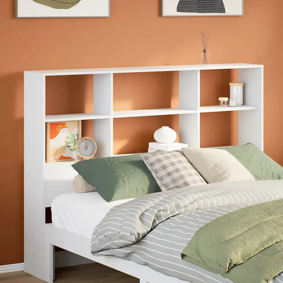 Tête de lit avec rangement blanc 140 cm bois massif de pin vidaXL