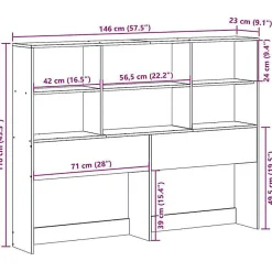 Tête de lit avec rangement blanc 140 cm bois massif de pin vidaXL