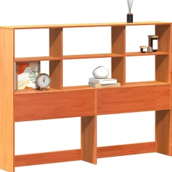 Tête de lit avec rangement cire marron 160cm bois massif de pin vidaXL