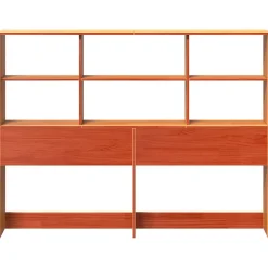 Tête de lit avec rangement cire marron 160cm bois massif de pin vidaXL