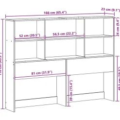 Tête de lit avec rangement cire marron 160cm bois massif de pin vidaXL
