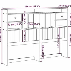Tête de lit avec rangement 75 cm bois massif de pin vidaXL