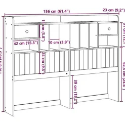 Tête de lit avec rangement blanc 150 cm bois massif de pin vidaXL