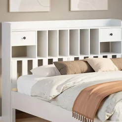 Tête de lit avec rangement blanc 150 cm bois massif de pin vidaXL