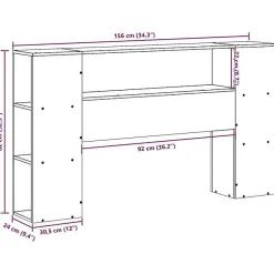 Tête de lit avec rangement cire marron 150cm bois massif de pin vidaXL