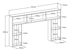 Tête de lit avec rangements 140 cm - Coloris : Naturel et noir - KINSELIA