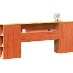 Tête de lit avec rangement cire marron 200cm bois massif de pin vidaXL