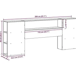 Tête de lit avec rangement cire marron 200cm bois massif de pin vidaXL