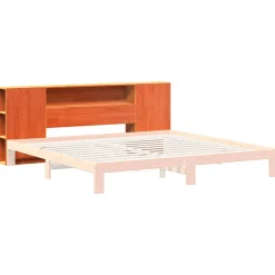 Tête de lit avec rangement cire marron 200cm bois massif de pin vidaXL