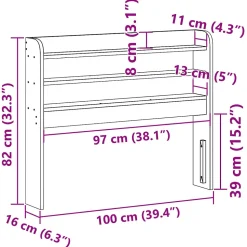 Tête de lit avec étagères 90 cm bois massif de pin vidaXL