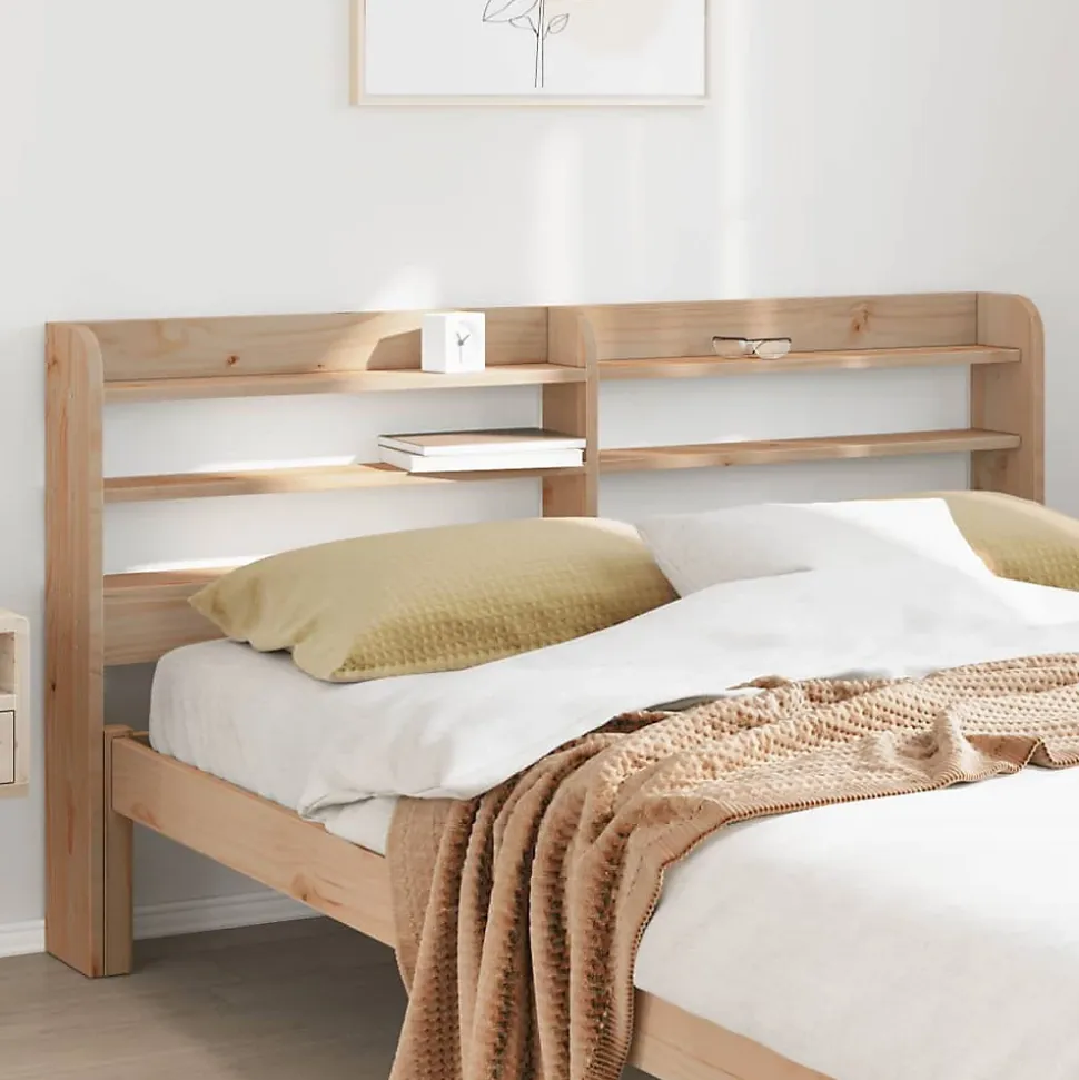 Tête de lit avec étagères 150 cm bois massif de pin vidaXL
