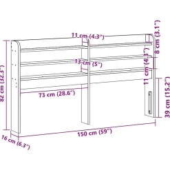 Tête de lit avec étagères 140 cm bois massif de pin vidaXL