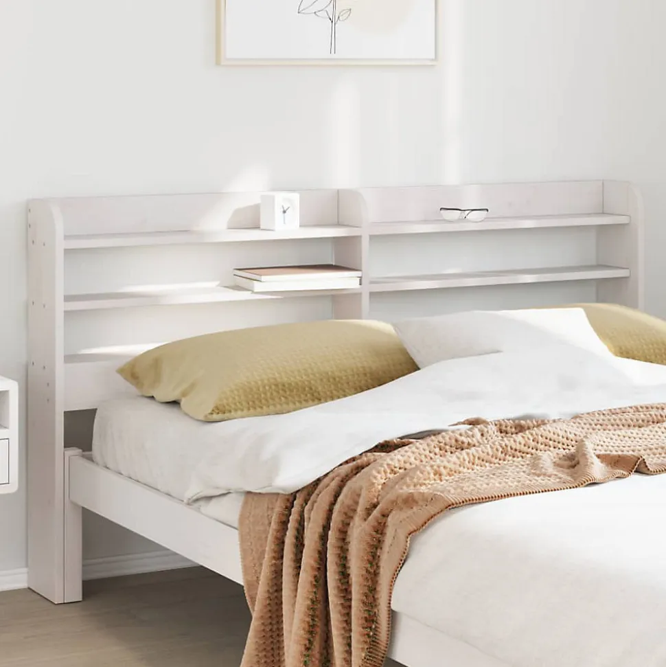 Tête de lit avec étagères blanc 160 cm bois massif de pin vidaXL