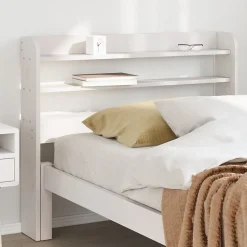 Tête de lit avec étagères blanc 100 cm bois massif de pin vidaXL