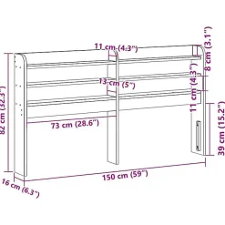 Tête de lit avec étagères blanc 140 cm bois massif de pin vidaXL