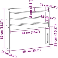 Tête de lit avec étagères marron cire 75 cm bois massif de pin vidaXL