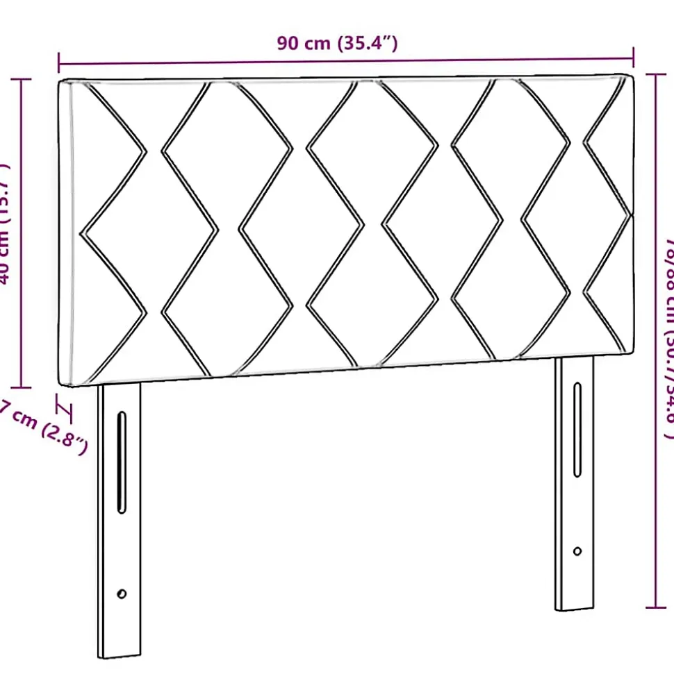 Tête de lit Bleu foncé 90 cm Velours vidaXL