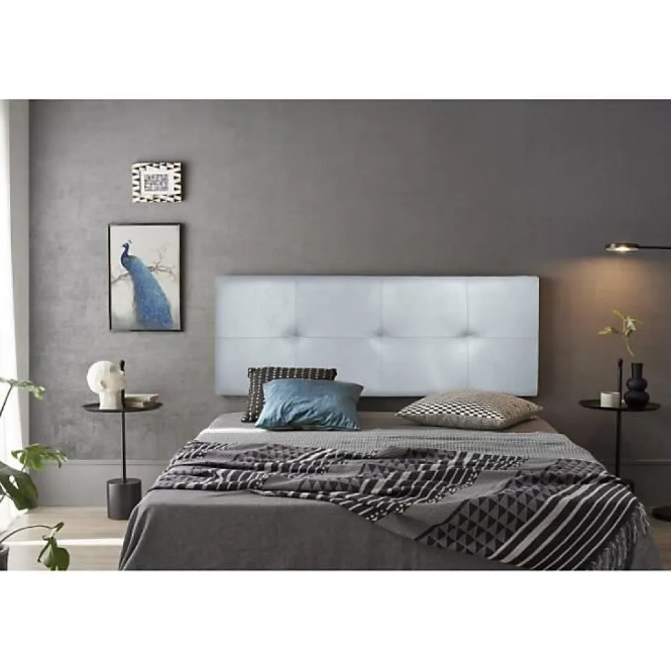 Tête de lit Cala en similicuir argenté 160